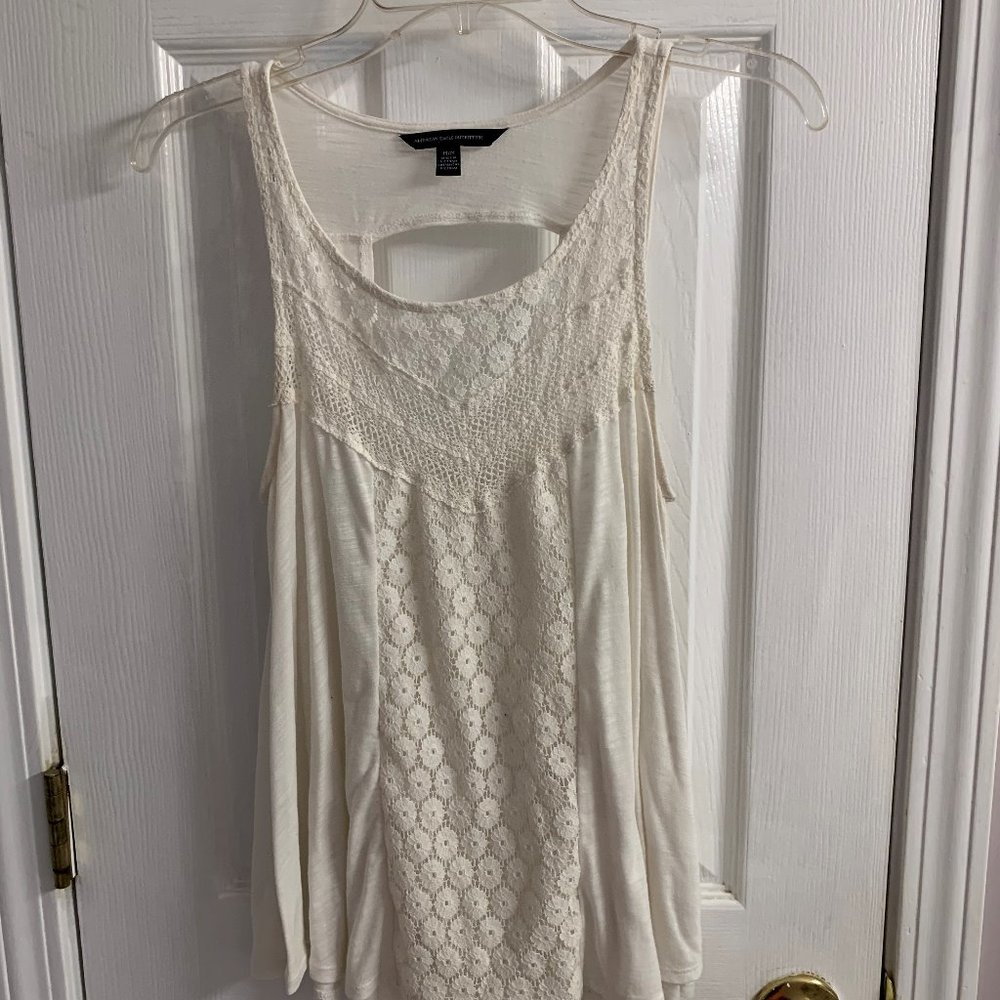 American Eagle Crochet Tank Top with Key hole back